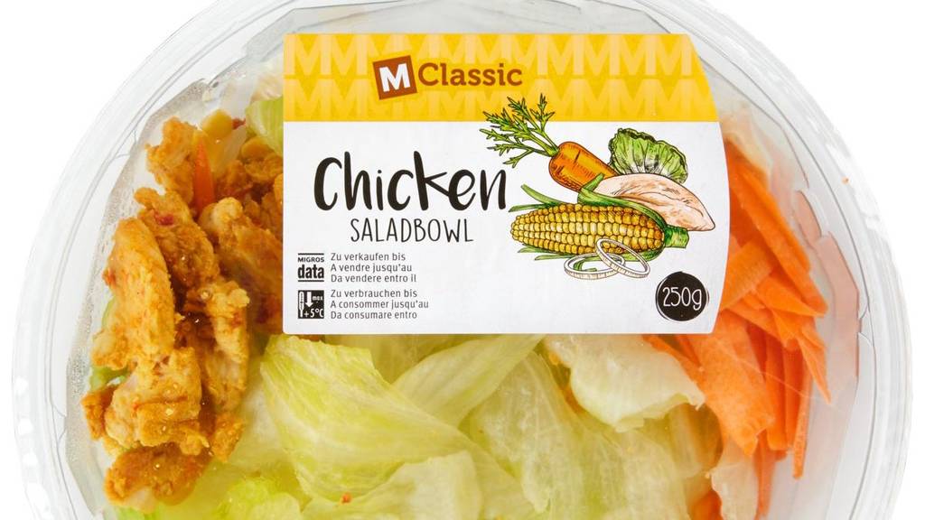 Die Migros hat krankheitserregende Listerien im «M-Classic Chicken Saladbowl» gefunden und das Produkt zurückgerufen.