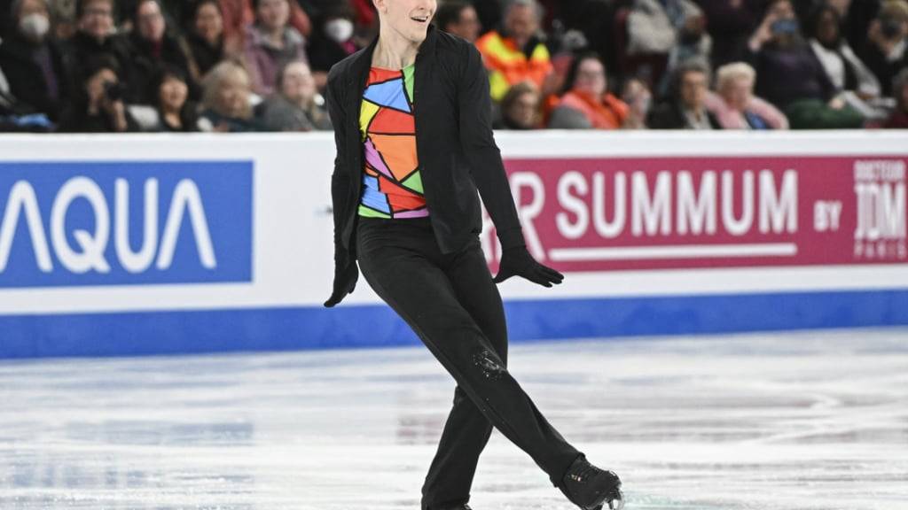 Lukas Britschgi hatte an der WM sichtlich Spass im Kurzprogramm