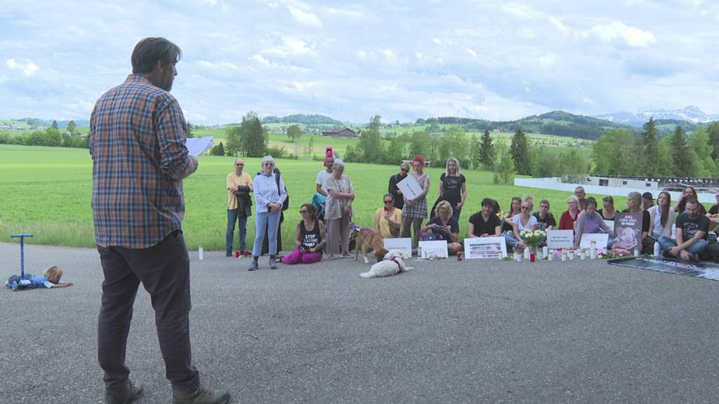 Mahnwache für Sauen: Tierschützer gedenken 800 verendeten Tieren in Gossau