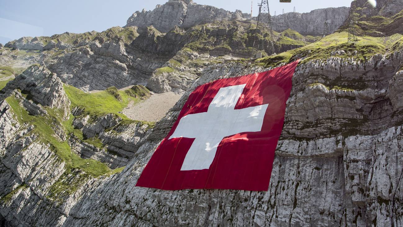 Schweiz Säntis Schweizer Fahne