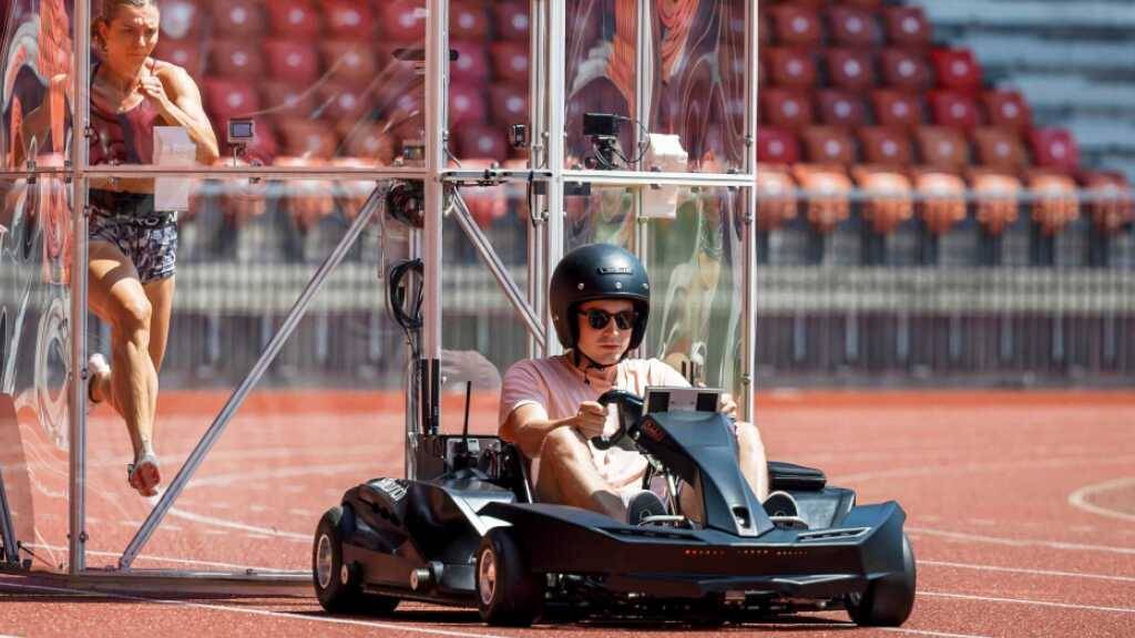 Géraldine Frey, ETH-Studentin und Leichtathletik trainiert mit dem Airshield.