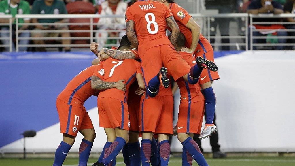 Durften beim Viertelfinal-Kantersieg gegen Mexiko nicht weniger als sieben Mal jubeln: die Spieler von Chile