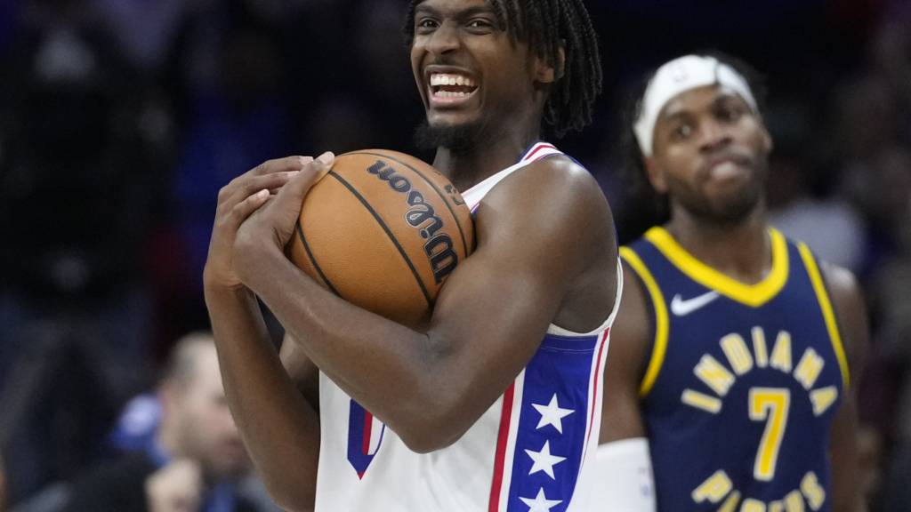 Tyrese Maxey von den Philadelphia 76ers hatte gegen die Indiana Pacers viel Grund zum Lachen
