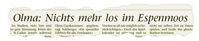 Das «St.Galler Tagblatt» titelte über die ausbleibenden Olma-Spiele.