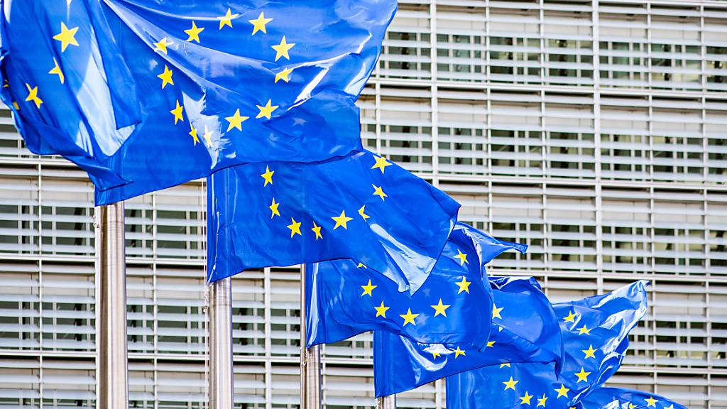 ARCHIV - Zahlreiche Europaflaggen flattern vor dem Berlaymont-Gebäude, dem Sitz der Europäischen Kommission, im Wind. Deutschland und Frankreich werben gemeinsam für EU-Reformen, die Basis für eine Aufnahme von Beitrittskandidaten wie die Ukraine sein sollen. Foto: Marcel Kusch/dpa