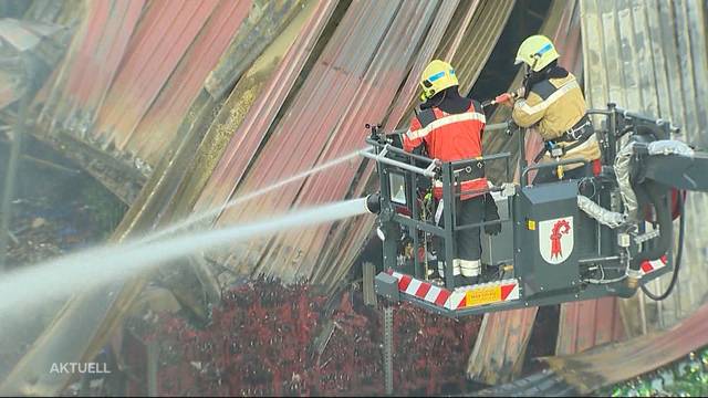 Grossbrand in einer Gewerbehalle in Füllinsdorf BL