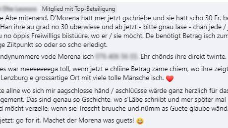 Screenshot Facebook Lenzburg Blur