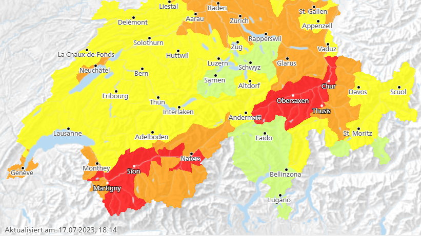 Im betroffenen Gebiet herrscht derzeit «grosse» Waldbrandgefahr.