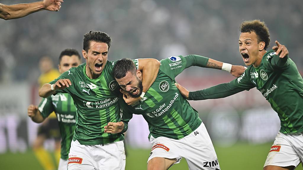 St. Galler Jubel nach dem 2:1-Siegtreffer gegen YB