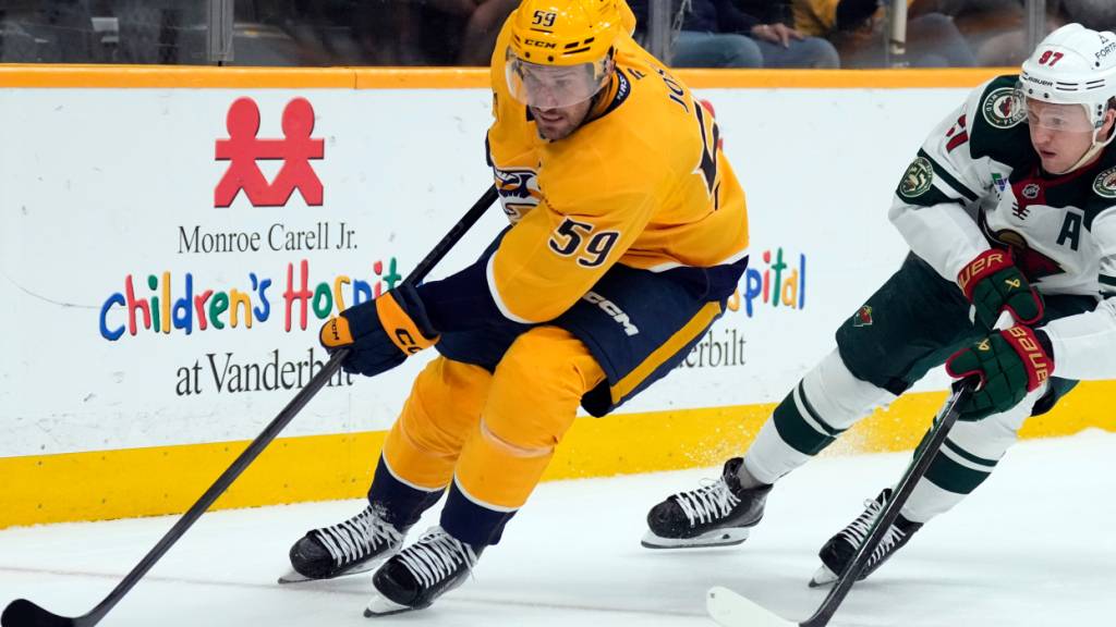 Roman Josi (Nummer 59) kämpfte dieses Saison mit seinen Nashville Predators vergeblich um eine Playoff-Teilnahme