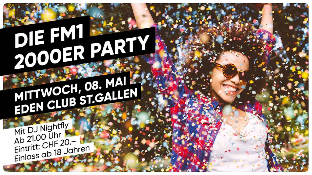 Die FM1 2000er Party im Eden Club St.Gallen.