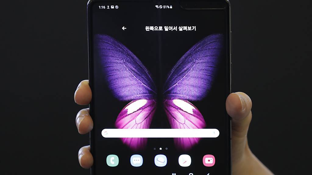 Samsung bringt das auffaltbare Smartphone Galaxy Fold zuerst in Südkorea heraus. (Archiv)