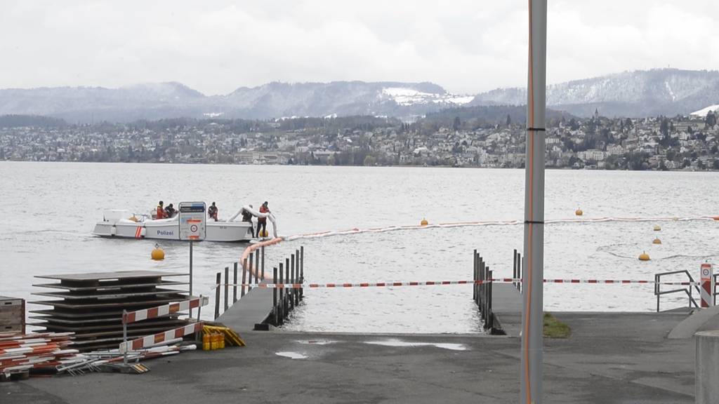 Bootsanlegesteg versinkt im Zürichsee – mehrere Boote unter Wasser