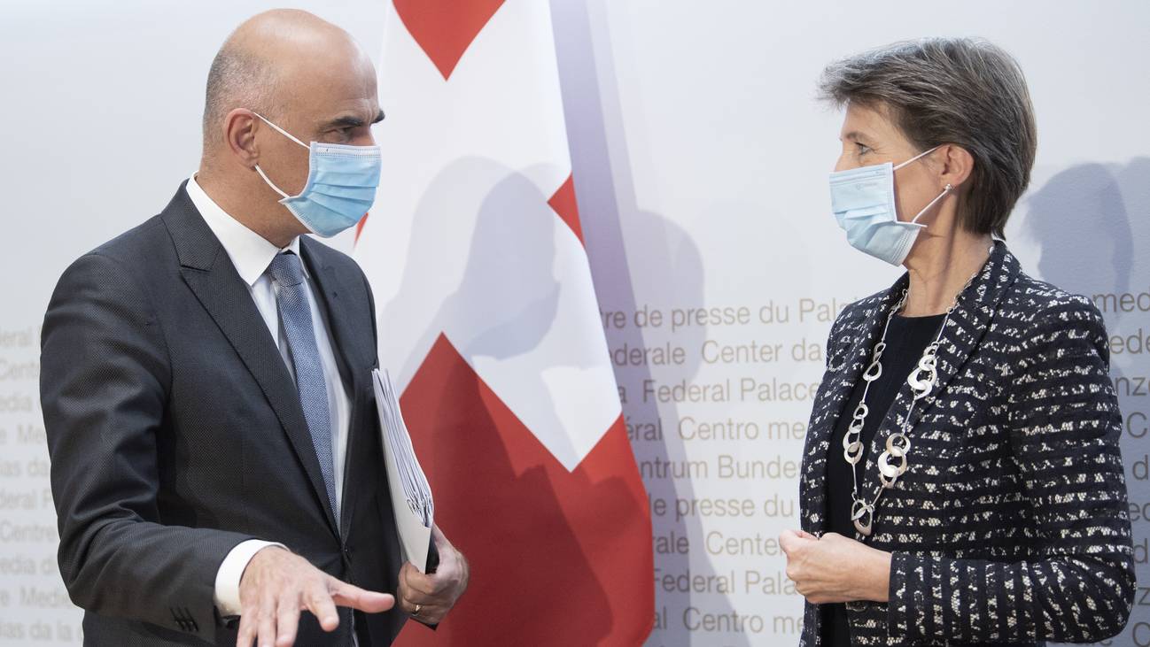 Alain Berset Simonetta Sommaruga Maske