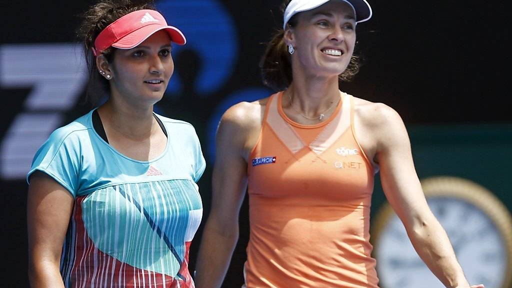 Martina Hingis (rechts) und Sania Mirza: im Doppel Partnerinnen, im Mixed im Viertelfinal Gegnerinnen.