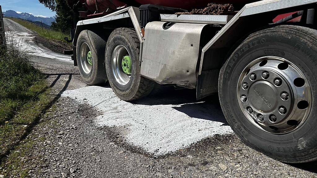 Aufgerissener Tank verschmutzt in Willerzell SZ Erde mit Diesel