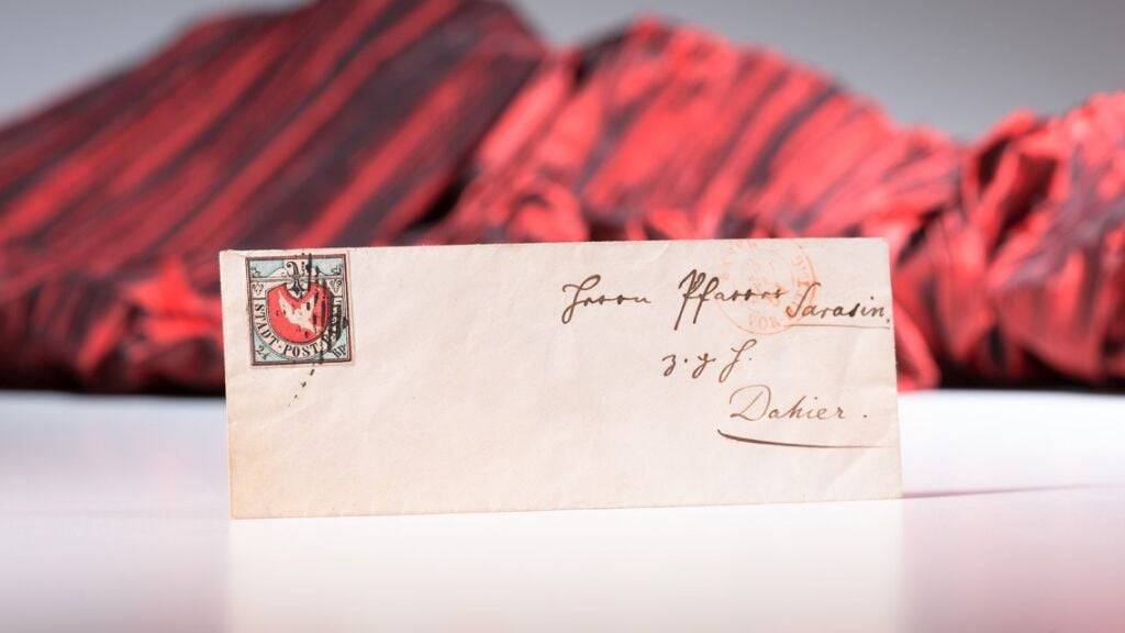 Dieser Brief mit der Kultmarke «Basler Taube» war einem Bieter 40'000 Franken wert.