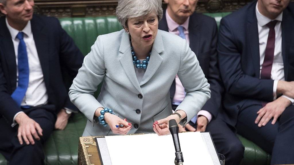 Die britische Premierministerin Theresa May bei ihrer Rede am Dienstag im Parlament.