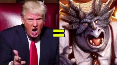 Die Ähnlichkeit zwischen Donald Trump und dem tyrannisierenden Dino ist verblüffend.