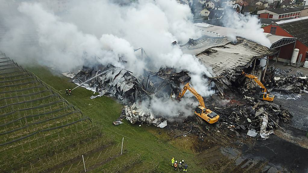Der Brand auf dem Firmengelände der Tobi Seeobst AG in Egnach TG hat im März 2018 grosse Schäden verursacht.