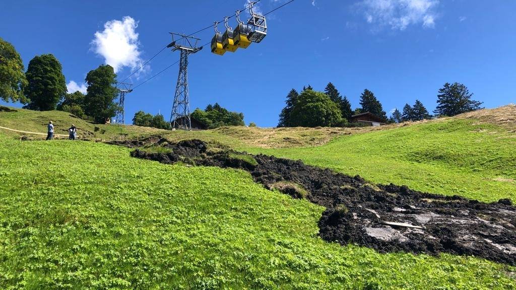 Das Gebiet in Braunwald GL, in dem es zu einem kleinen Erdrutsch kam.