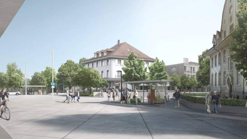 So soll einer der neuen Bahnhofplätze in Langenthal dereinst aussehen.