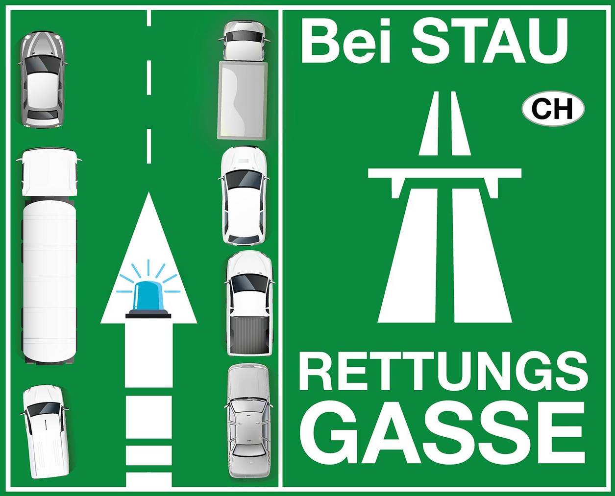 Mit solchen Stickern sollen Verkehrsteilnehmer u.a. auf die richtige Bildung einer Rettungsgasse informiert werden. Bild: Helfen helfen 2017