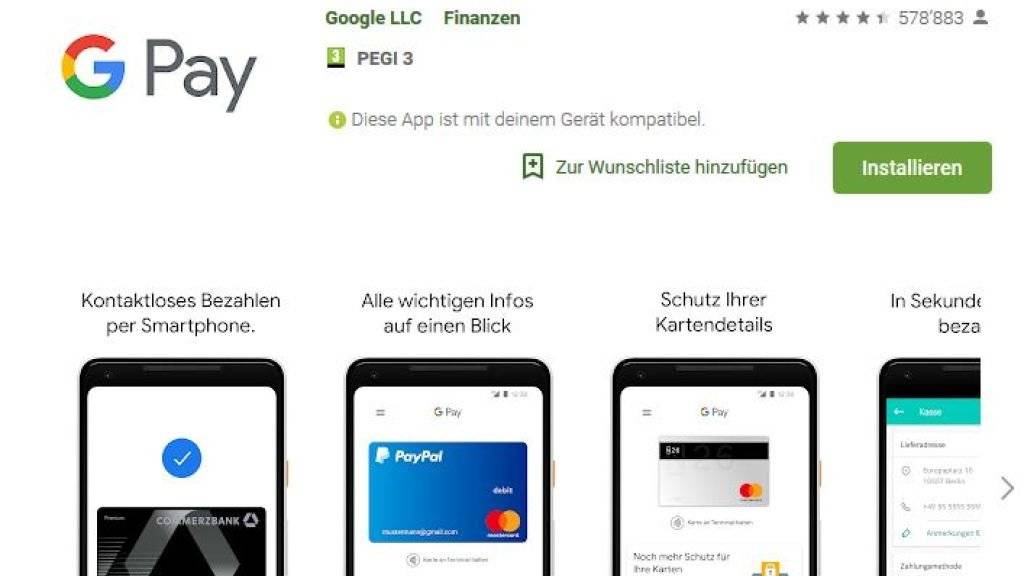 Neu können Schweizer Android-Nutzer die Google-Pay-App herunterladen.