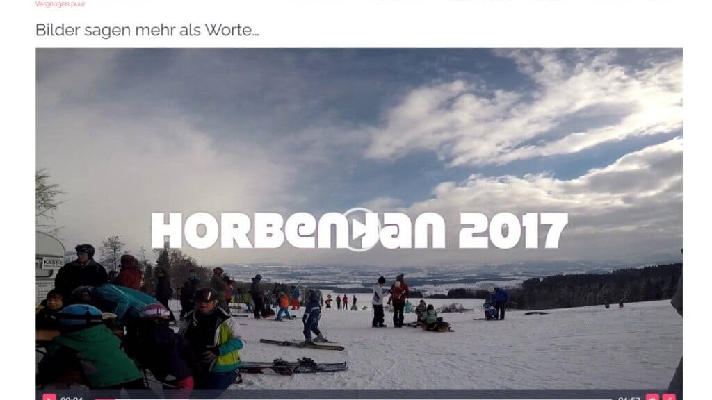 Bilder aus schneereichen Tagen auf der Internetseite des Skilifts Horben (Screenshot).