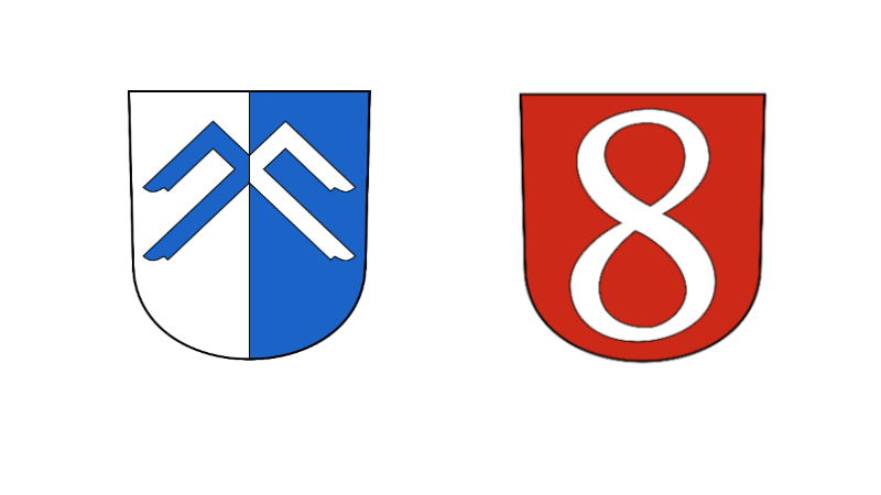 Die Wappen der Gemeinden Matzendorf und Laupersdorf
