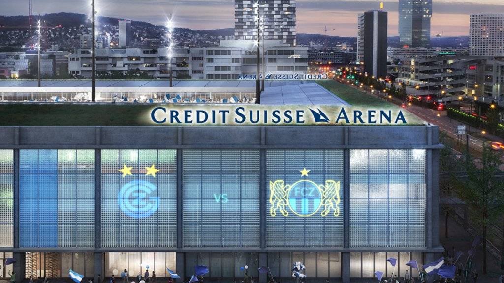 Die Grossbank Credit Suisse hat sich die Namensrechte für das geplante Fussball-Stadion auf dem Hardturm-Areal für zehn Jahre gesichert. FCZ und GC sollen in der «Credit Suisse Arena» spielen.
