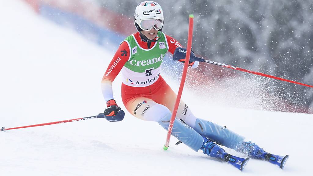 Michelle Gisin ist nach dem ersten Lauf in Soldeu die bestklassierte Schweizerin