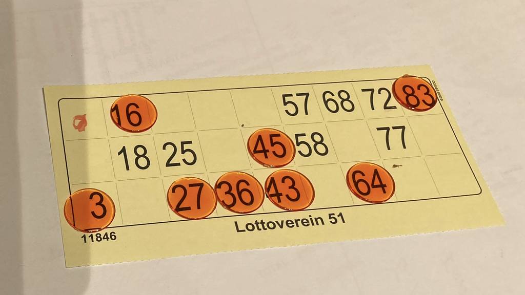 Lottokarte im Bärensaal in Worb