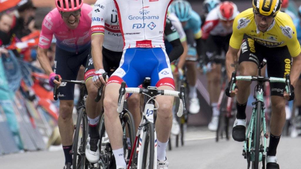 David Gaudu, ein Jungspund aus Frankreich, gewinnt die 3. Etappe der Tour de Romandie im Sprint