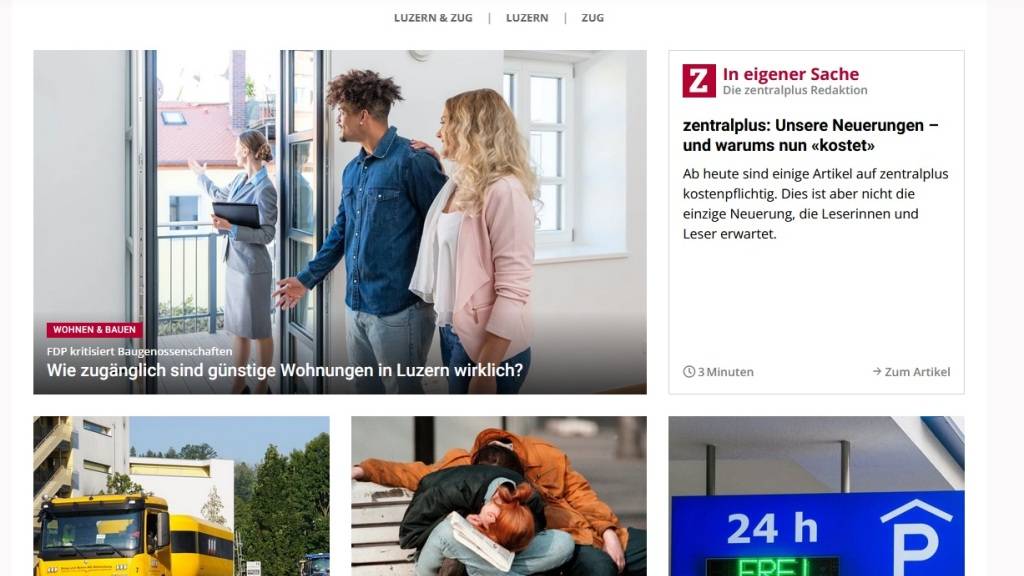 Zentralschweizer Online-Magazin Zentralplus führt Bezahlabos ein