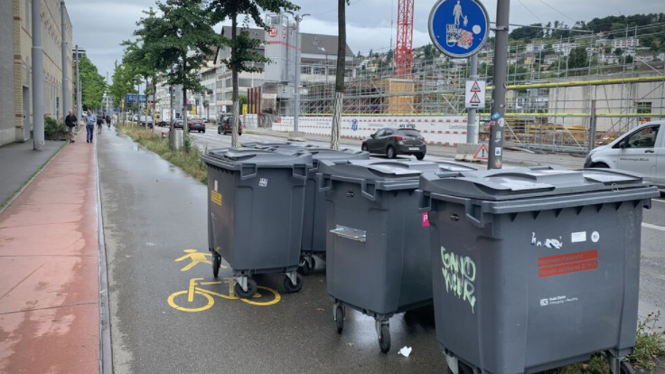 Radweg ist Müll - Container Kreis 5 Zürich