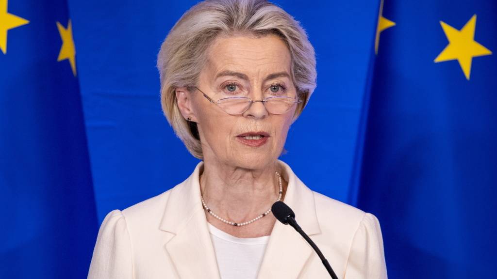 Wenige Tage vor Ende der Frist für neue hohe US-Zölle auf die Einfuhr von EU-Produkten treffen sich Kommissionspräsidentin Ursula von der Leyen und US-Präsident Donald Trump in Schottland. (Archivbild)