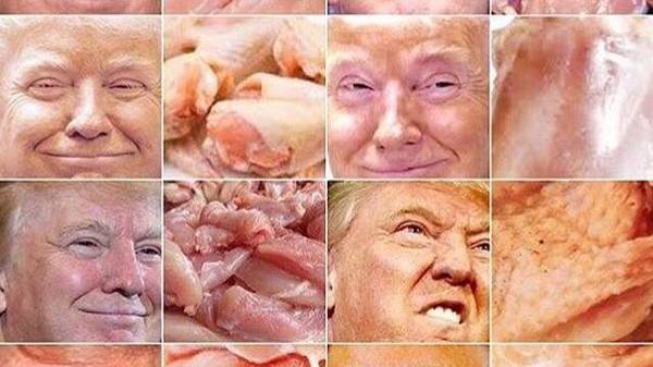 Donald Trump oder ein rohes Hähnchen?