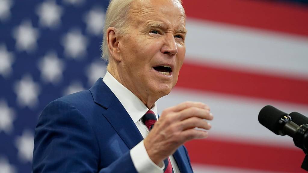 US-Präsident Joe Biden spricht auf der Wahlkampfveranstaltung in Raleigh. Foto: Stephanie Scarbrough/AP/dpa