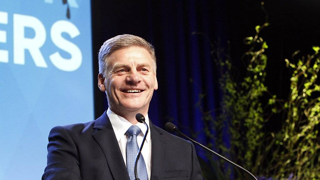 Freut sich über den Wahlsieg seiner Partei: Neuseelands Premierminister Bill English.