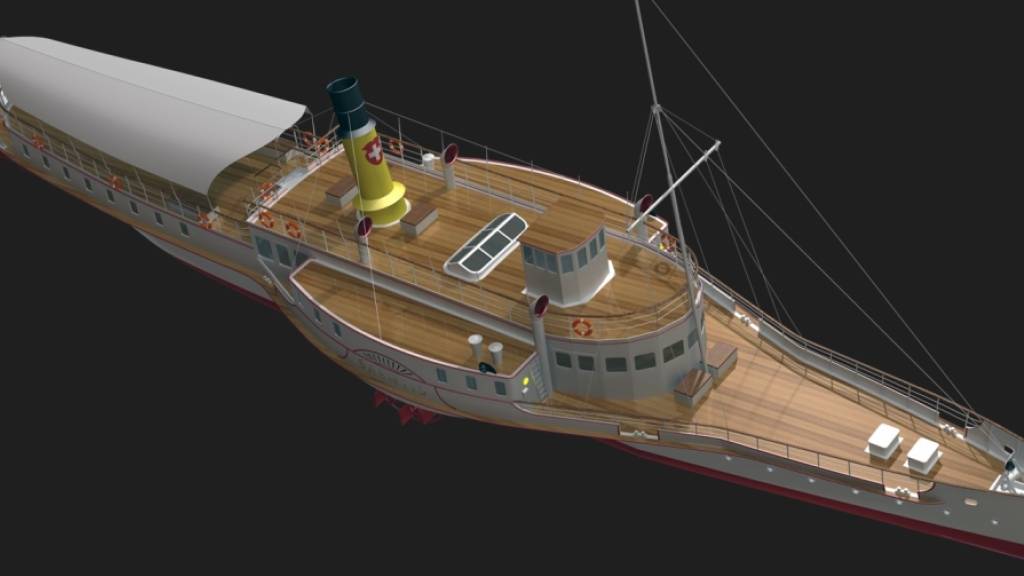 Modell der «DS Säntis», die im kommenden März nach 90 Jahren vom Grund des Bodensees geborgen werden soll.