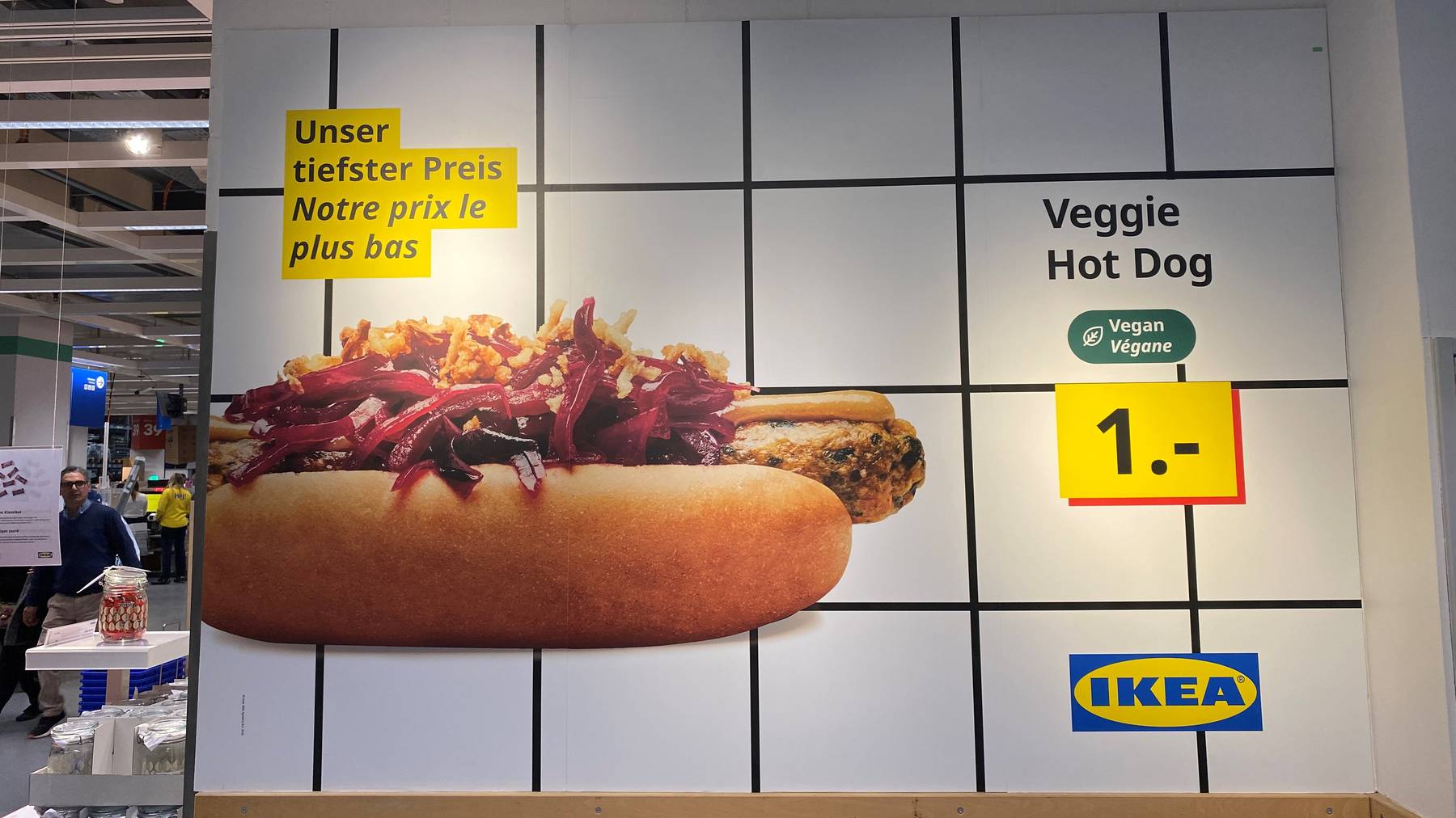 Vegi-Hotdog kostet 1 Franken.