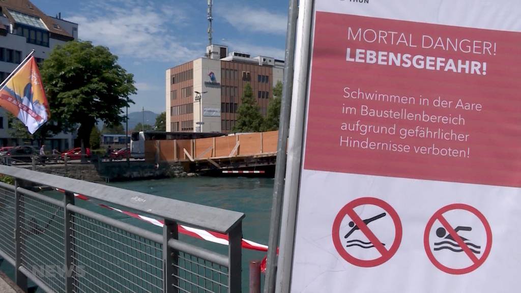 Aareschwimmen in Thun wegen Baustelle lebensgefährlich