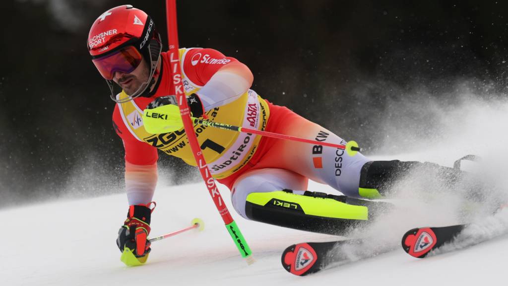 Nach gutem erstem Lauf in Lauerstellung: der Weltmeister Loïc Meillard