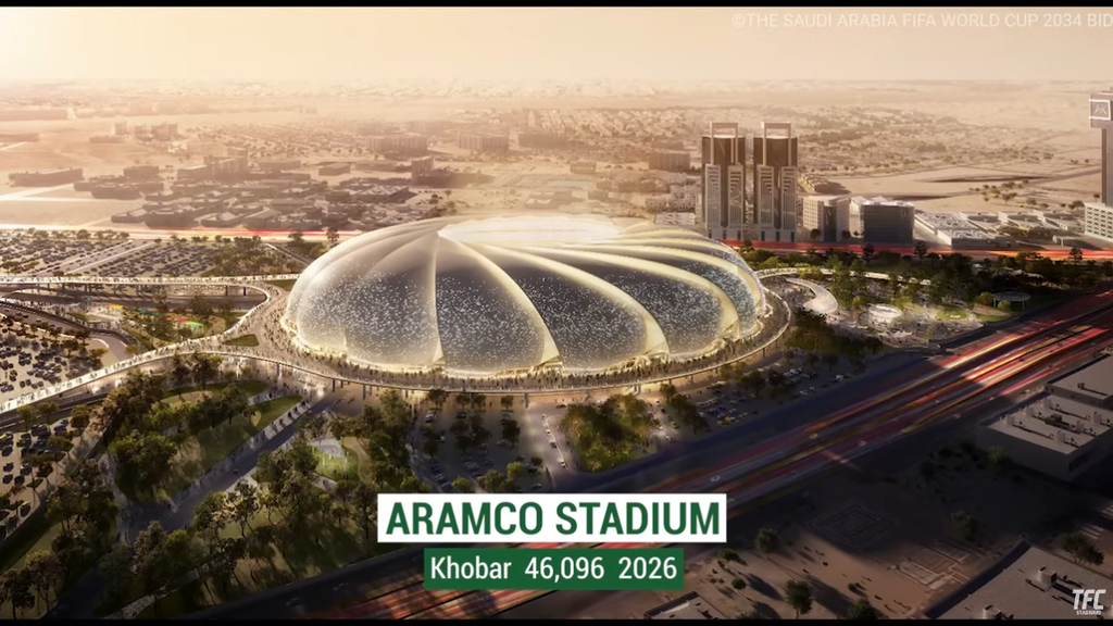 On the Persian Gulf coast: Aramco Stadium in Khobar. 