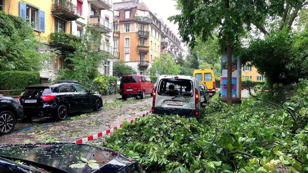 Chaos und Verwüstung in Zürich nach schwerem Hagelsturm