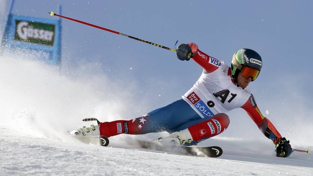 US-Skirennläufer Ted Ligety  führt zur Halbzeit beim RTL in Sölden.