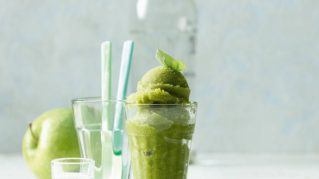 Apfelsorbet mit Basilikum und Gin Kochen Wildeisen