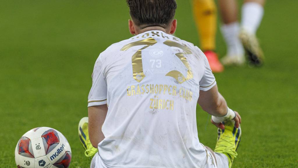 Grasshopper Club Zuerich Verteidiger Florian Hoxha nach dem Fussball-Meisterschaftsspiel in der Regulaeren Saison der Super League zwischen den Teams Grasshopper Club Zuerich und FC Lugano am Samstag, 13. April 2024, in Zuerich. (KEYSTONE/Patrick B. Kraemer)