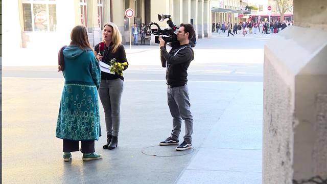 Mit Blumen gegen Gewalt